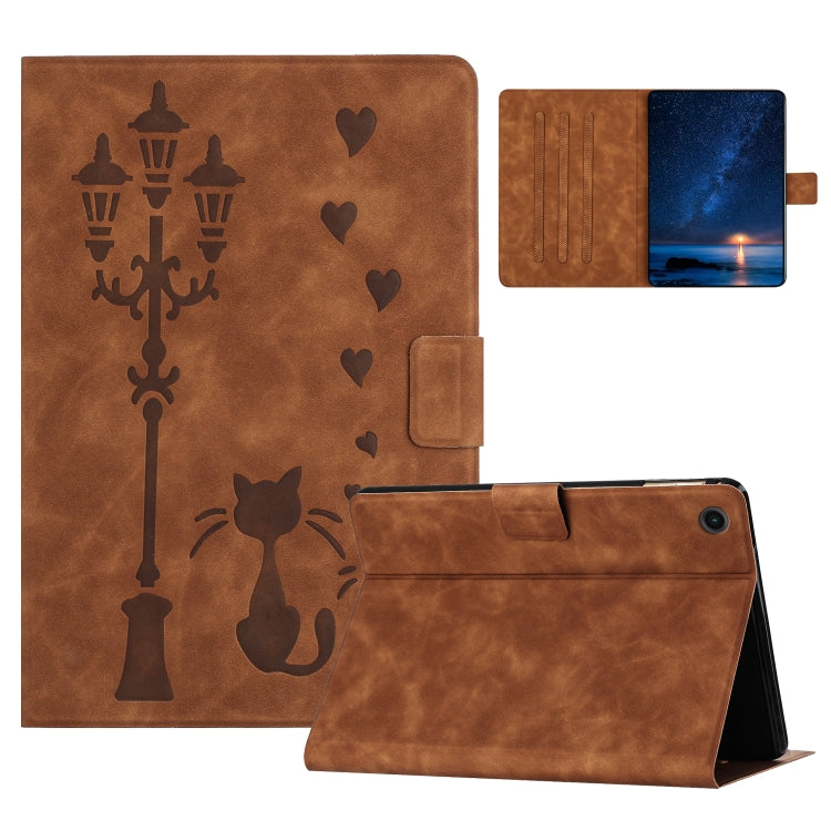 Embossed Couple Cat Smart Tablet Leather Case, For Lenovo Tab M11 / Xiaoxin Pad 2024, For Lenovo Tab M9 / TB-310FU, For Lenovo Tab P11 Gen 2 / TB-350, For Lenovo Tab M10 3rd Gen / TB-328F, For Lenovo Tab M10 Plus 3rd Gen / TB-128F