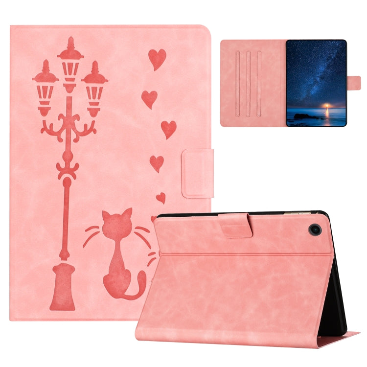 Embossed Couple Cat Smart Tablet Leather Case, For Lenovo Tab M11 / Xiaoxin Pad 2024, For Lenovo Tab M9 / TB-310FU, For Lenovo Tab P11 Gen 2 / TB-350, For Lenovo Tab M10 3rd Gen / TB-328F, For Lenovo Tab M10 Plus 3rd Gen / TB-128F