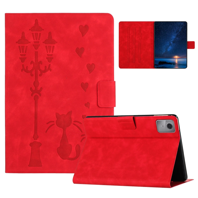 Embossed Couple Cat Smart Tablet Leather Case, For Lenovo Tab M11 / Xiaoxin Pad 2024, For Lenovo Tab M9 / TB-310FU, For Lenovo Tab P11 Gen 2 / TB-350, For Lenovo Tab M10 3rd Gen / TB-328F, For Lenovo Tab M10 Plus 3rd Gen / TB-128F
