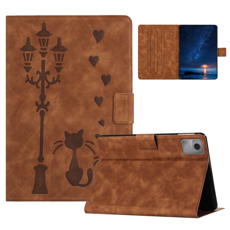 Embossed Couple Cat Smart Tablet Leather Case, For Lenovo Tab M11 / Xiaoxin Pad 2024, For Lenovo Tab M9 / TB-310FU, For Lenovo Tab P11 Gen 2 / TB-350, For Lenovo Tab M10 3rd Gen / TB-328F, For Lenovo Tab M10 Plus 3rd Gen / TB-128F