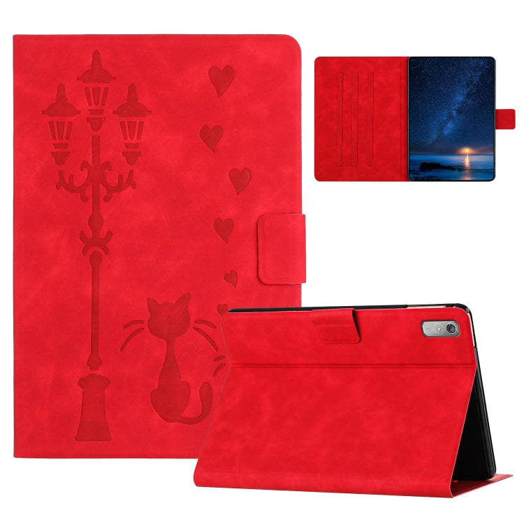 Embossed Couple Cat Smart Tablet Leather Case, For Lenovo Tab M11 / Xiaoxin Pad 2024, For Lenovo Tab M9 / TB-310FU, For Lenovo Tab P11 Gen 2 / TB-350, For Lenovo Tab M10 3rd Gen / TB-328F, For Lenovo Tab M10 Plus 3rd Gen / TB-128F