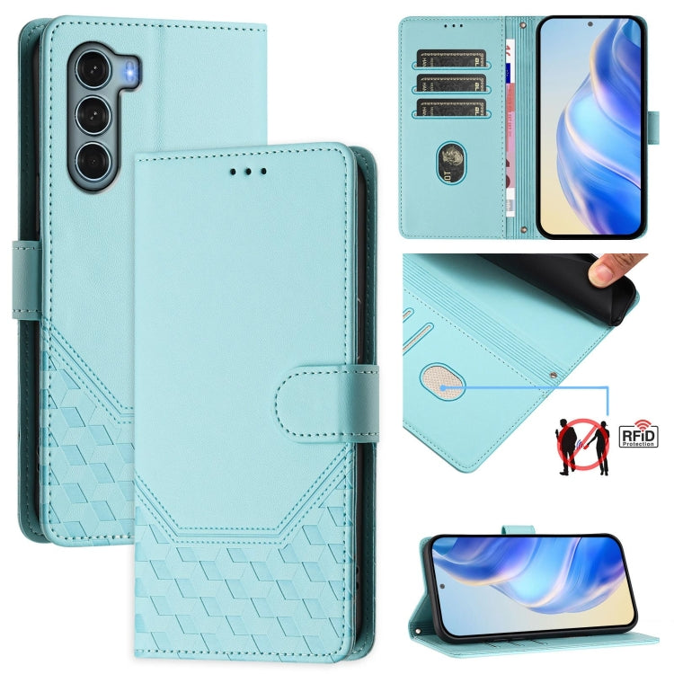 Honeycomb Embossing RFID Leather Phone Case, For Motorola Edge X30 / Edge 30 Pro, For Motorola Edge S30 / Moto G200 5G