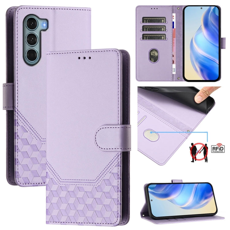 Honeycomb Embossing RFID Leather Phone Case, For Motorola Edge X30 / Edge 30 Pro, For Motorola Edge S30 / Moto G200 5G