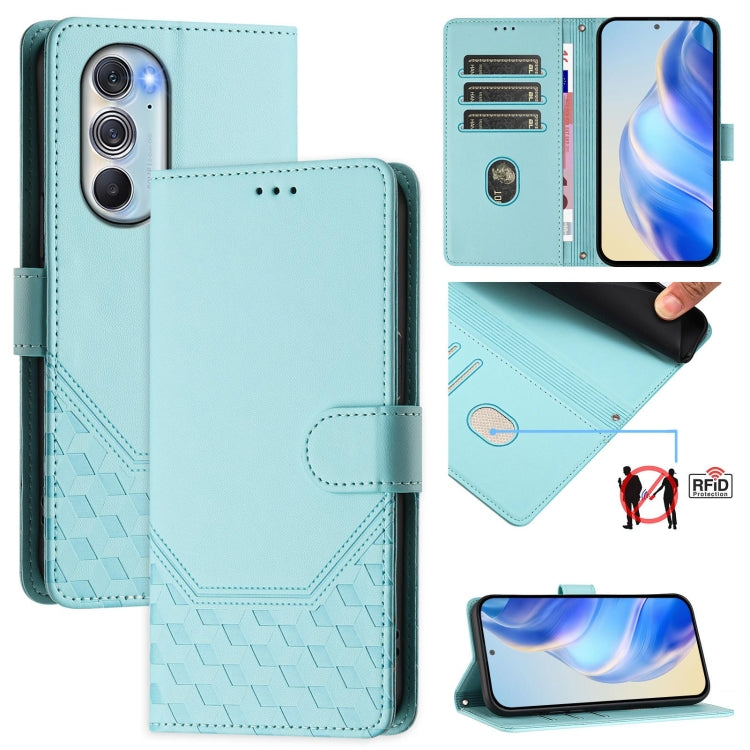 Honeycomb Embossing RFID Leather Phone Case, For Motorola Edge X30 / Edge 30 Pro, For Motorola Edge S30 / Moto G200 5G
