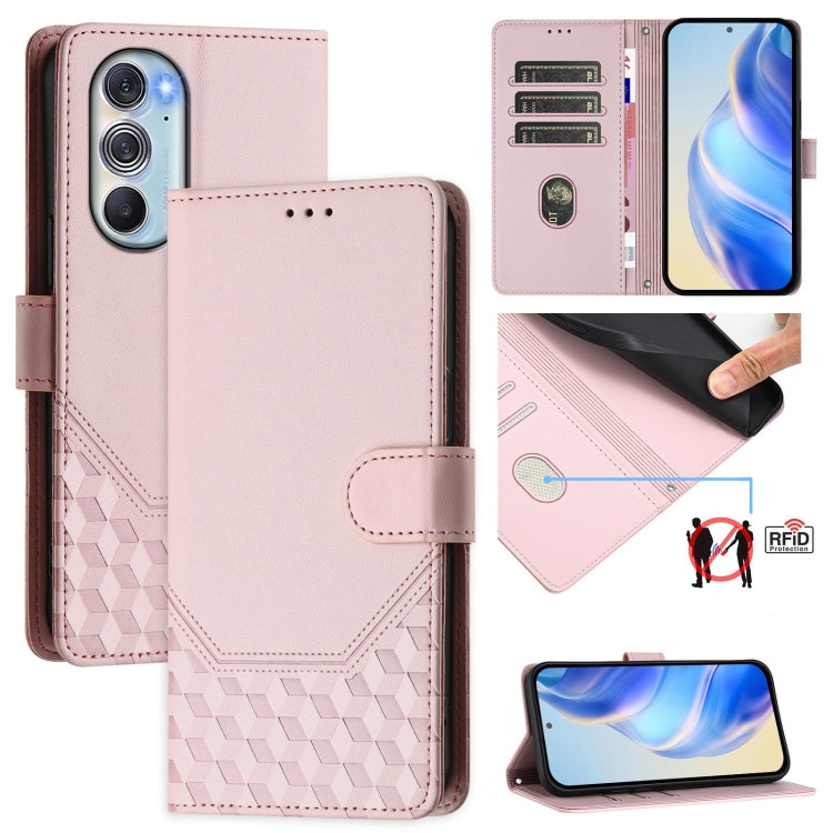 Honeycomb Embossing RFID Leather Phone Case, For Motorola Edge X30 / Edge 30 Pro, For Motorola Edge S30 / Moto G200 5G