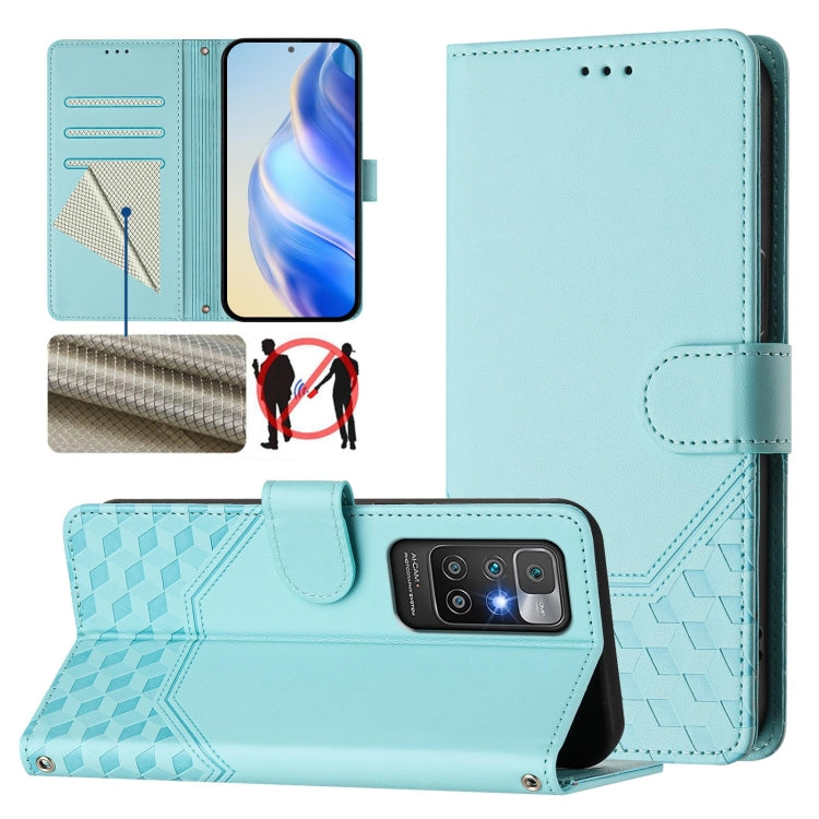Honeycomb Embossing RFID Leather Phone Case, For Redmi Note 10 4G / 10S 4G / 11 SE India, For Redmi K50i / Note 11T Pro+ 5G, For Redmi Note 11 Pro+ 5G Europe, For Redmi Note 11S 5G, For Redmi 10A / 9C, For Redmi 10 2022 / 2021, For Redmi K40 / K40 Pro ...