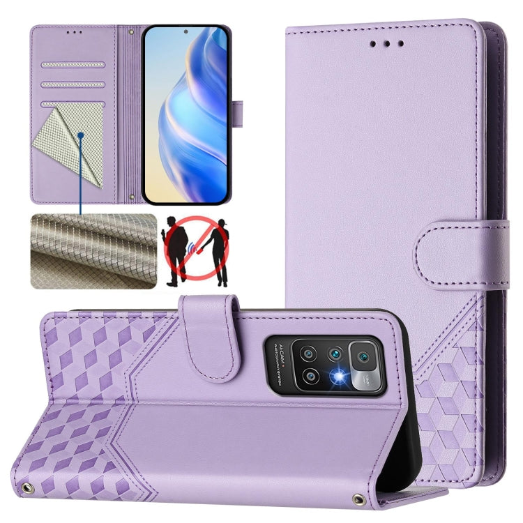 Honeycomb Embossing RFID Leather Phone Case, For Redmi Note 10 4G / 10S 4G / 11 SE India, For Redmi K50i / Note 11T Pro+ 5G, For Redmi Note 11 Pro+ 5G Europe, For Redmi Note 11S 5G, For Redmi 10A / 9C, For Redmi 10 2022 / 2021, For Redmi K40 / K40 Pro ...