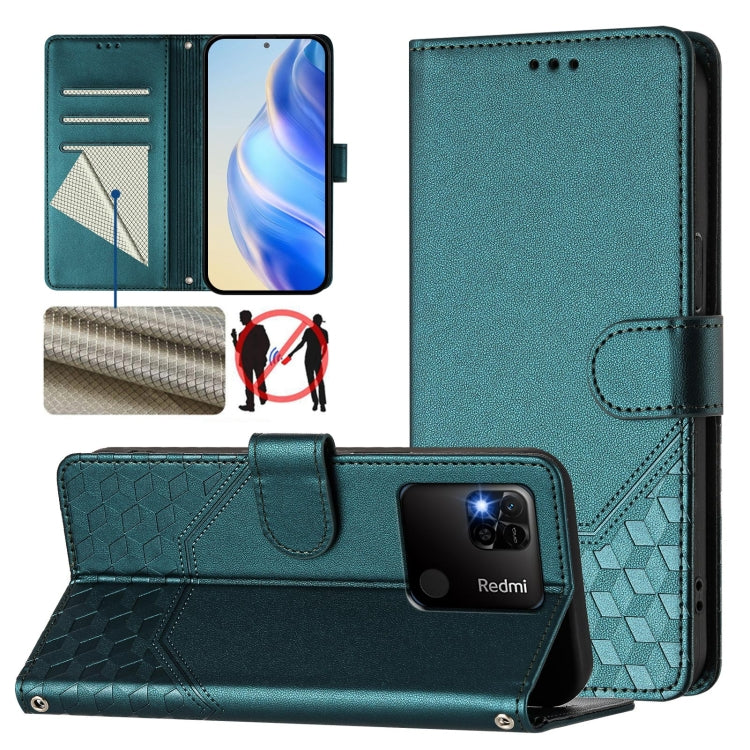 Honeycomb Embossing RFID Leather Phone Case, For Redmi Note 10 4G / 10S 4G / 11 SE India, For Redmi K50i / Note 11T Pro+ 5G, For Redmi Note 11 Pro+ 5G Europe, For Redmi Note 11S 5G, For Redmi 10A / 9C, For Redmi 10 2022 / 2021, For Redmi K40 / K40 Pro ...