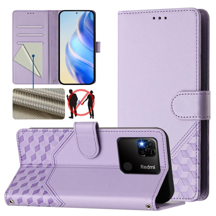 Honeycomb Embossing RFID Leather Phone Case, For Redmi Note 10 4G / 10S 4G / 11 SE India, For Redmi K50i / Note 11T Pro+ 5G, For Redmi Note 11 Pro+ 5G Europe, For Redmi Note 11S 5G, For Redmi 10A / 9C, For Redmi 10 2022 / 2021, For Redmi K40 / K40 Pro ...