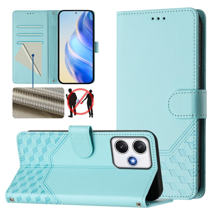 Honeycomb Embossing RFID Leather Phone Case, For Redmi Note 13 Pro+ 5G Global, For Redmi K60 Ultra, For Redmi 12 5G / 4G Global / Note 12R, For Redmi K60 / K60 Pro, For Redmi Note 11 4G / 11S 4G / 12S Global, For Redmi A1+ / A2+                        ...