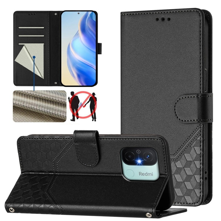 Honeycomb Embossing RFID Leather Phone Case, For Redmi Note 12 4G Global, For Redmi A1 4G / A2 4G, For Redmi Note 12 Explorer / 12 Pro+ 5G, For Redmi Note 12 Pro Speed / 12 Pro 5G, For Redmi Note 12 5G Global, For Redmi 12C / 11A                       ...