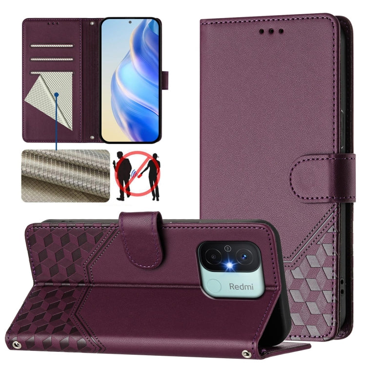 Honeycomb Embossing RFID Leather Phone Case, For Redmi Note 12 4G Global, For Redmi A1 4G / A2 4G, For Redmi Note 12 Explorer / 12 Pro+ 5G, For Redmi Note 12 Pro Speed / 12 Pro 5G, For Redmi Note 12 5G Global, For Redmi 12C / 11A                       ...