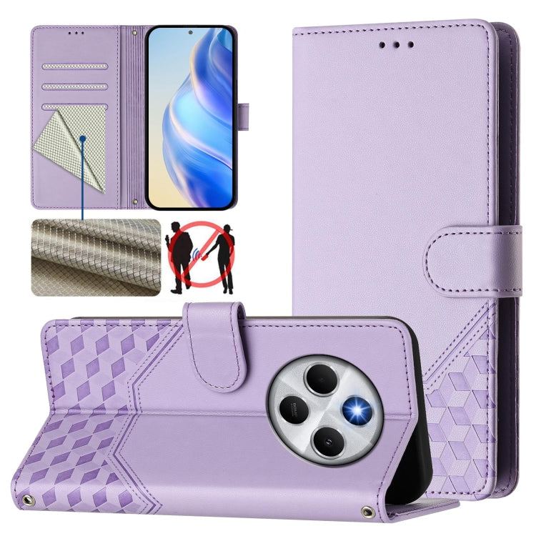 Honeycomb Embossing RFID Leather Phone Case, For Xiaomi Poco M7 4G 169mm, For Redmi 15 5G / 4G EU 171mm, For Redmi Note 14 4G 164.84mm EU Version, For Redmi K80 5G / K80 Pro 5G, For Redmi Note 14 Pro 4G, For Redmi Note 14 4G 163.25mm, For Redmi Note 14...
