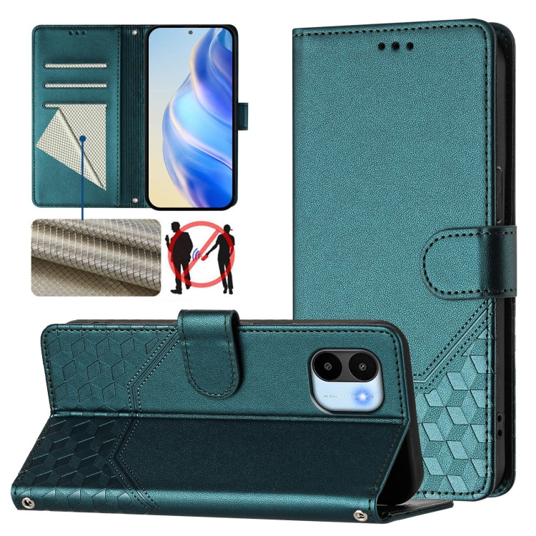 Honeycomb Embossing RFID Leather Phone Case, For Redmi Note 12 4G Global, For Redmi A1 4G / A2 4G, For Redmi Note 12 Explorer / 12 Pro+ 5G, For Redmi Note 12 Pro Speed / 12 Pro 5G, For Redmi Note 12 5G Global, For Redmi 12C / 11A                       ...