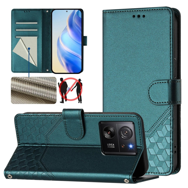 Honeycomb Embossing RFID Leather Phone Case, For Redmi Note 13 Pro+ 5G Global, For Redmi K60 Ultra, For Redmi 12 5G / 4G Global / Note 12R, For Redmi K60 / K60 Pro, For Redmi Note 11 4G / 11S 4G / 12S Global, For Redmi A1+ / A2+                        ...