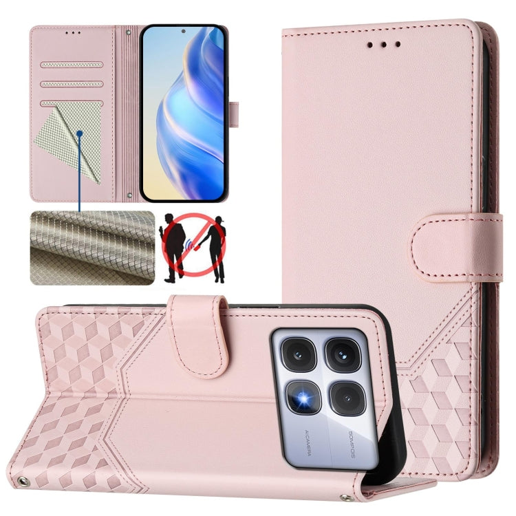 Honeycomb Embossing RFID Leather Phone Case, For Redmi K70 Ultra 5G, For Redmi 13 5G / 4G Global, For Redmi A3 4G Global / A3X 4G, For Redmi Note 13 Pro 4G Global, For Redmi 13C 4G, For Redmi Note 13 4G Global, For Redmi Note 13 Pro 5G Global          ...