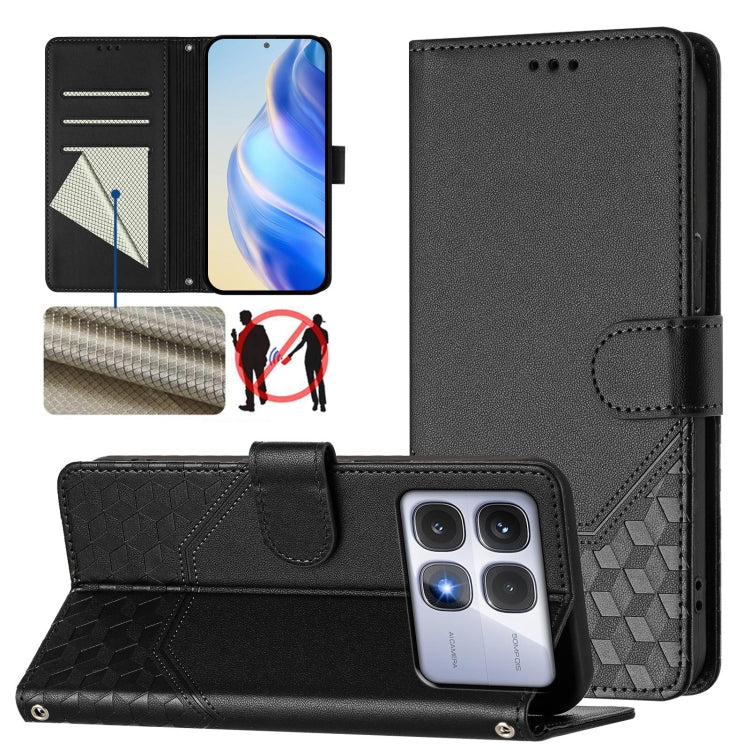 Honeycomb Embossing RFID Leather Phone Case, For Redmi K70 Ultra 5G, For Redmi 13 5G / 4G Global, For Redmi A3 4G Global / A3X 4G, For Redmi Note 13 Pro 4G Global, For Redmi 13C 4G, For Redmi Note 13 4G Global, For Redmi Note 13 Pro 5G Global          ...