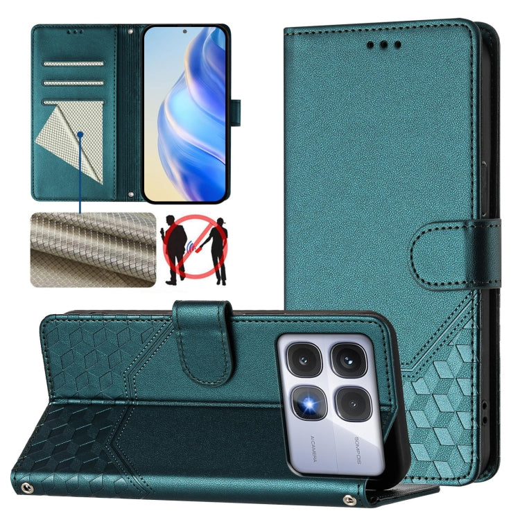 Honeycomb Embossing RFID Leather Phone Case, For Redmi K70 Ultra 5G, For Redmi 13 5G / 4G Global, For Redmi A3 4G Global / A3X 4G, For Redmi Note 13 Pro 4G Global, For Redmi 13C 4G, For Redmi Note 13 4G Global, For Redmi Note 13 Pro 5G Global          ...