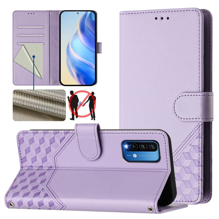 Honeycomb Embossing RFID Leather Phone Case, For Redmi Note 10 Pro 4G / Note 10 Pro Max, For Redmi 9T Global, For Redmi Note 9T Global