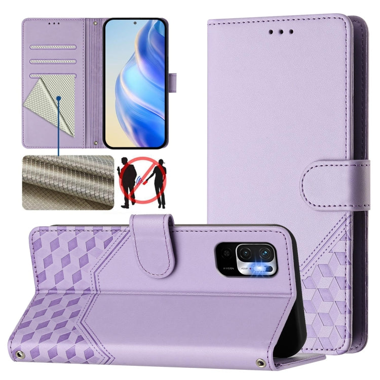Honeycomb Embossing RFID Leather Phone Case, For Redmi Note 10 4G / 10S 4G / 11 SE India, For Redmi K50i / Note 11T Pro+ 5G, For Redmi Note 11 Pro+ 5G Europe, For Redmi Note 11S 5G, For Redmi 10A / 9C, For Redmi 10 2022 / 2021, For Redmi K40 / K40 Pro ...