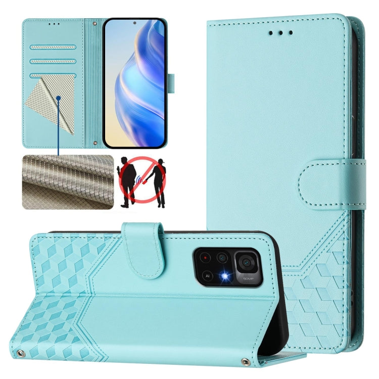 Honeycomb Embossing RFID Leather Phone Case, For Redmi Note 10 4G / 10S 4G / 11 SE India, For Redmi K50i / Note 11T Pro+ 5G, For Redmi Note 11 Pro+ 5G Europe, For Redmi Note 11S 5G, For Redmi 10A / 9C, For Redmi 10 2022 / 2021, For Redmi K40 / K40 Pro ...