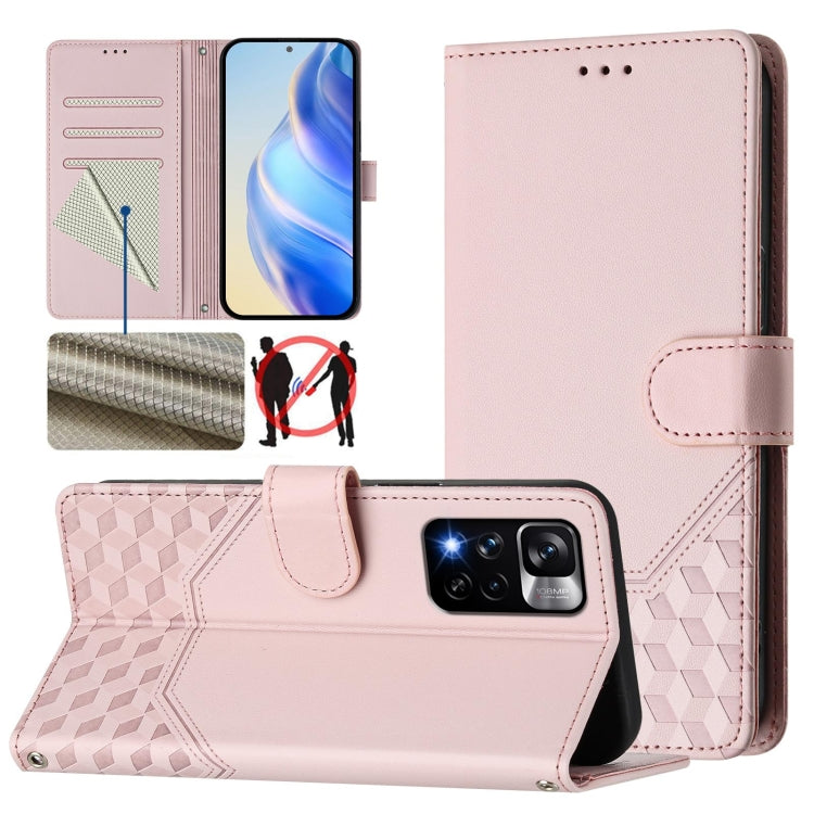 Honeycomb Embossing RFID Leather Phone Case, For Redmi Note 10 4G / 10S 4G / 11 SE India, For Redmi K50i / Note 11T Pro+ 5G, For Redmi Note 11 Pro+ 5G Europe, For Redmi Note 11S 5G, For Redmi 10A / 9C, For Redmi 10 2022 / 2021, For Redmi K40 / K40 Pro ...