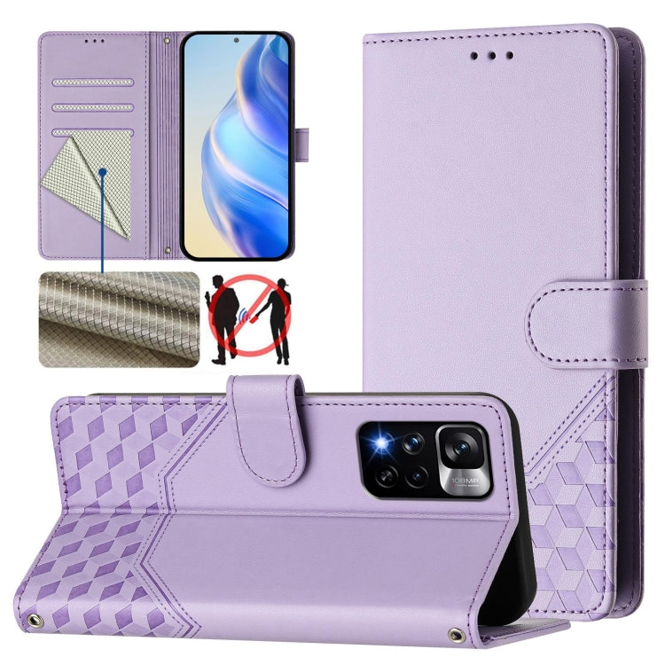 Honeycomb Embossing RFID Leather Phone Case, For Redmi Note 10 4G / 10S 4G / 11 SE India, For Redmi K50i / Note 11T Pro+ 5G, For Redmi Note 11 Pro+ 5G Europe, For Redmi Note 11S 5G, For Redmi 10A / 9C, For Redmi 10 2022 / 2021, For Redmi K40 / K40 Pro ...