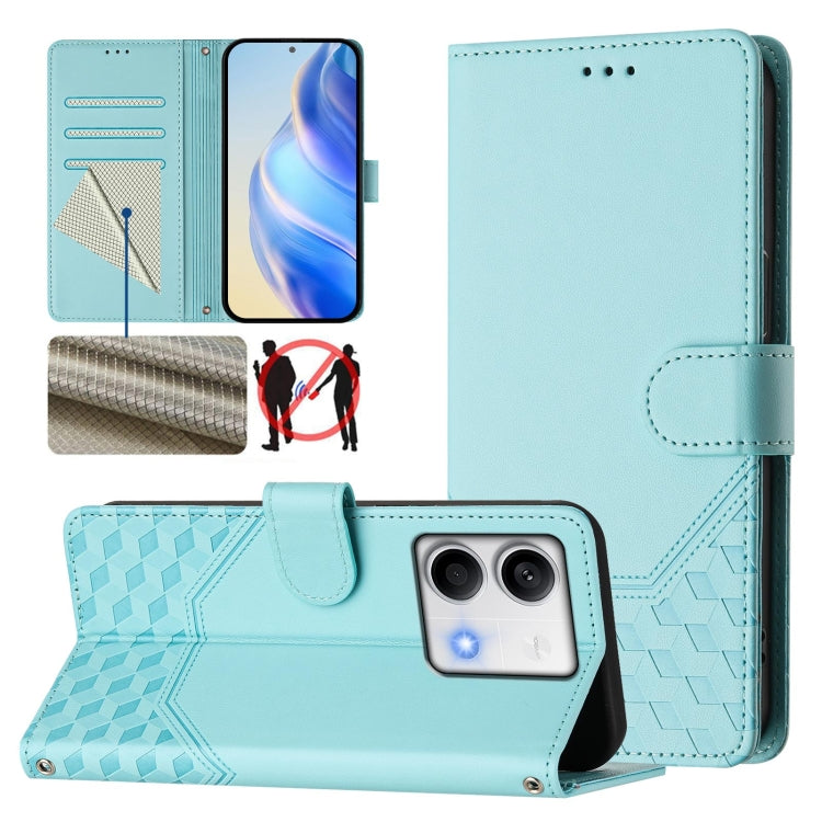 Honeycomb Embossing RFID Leather Phone Case, For Redmi K70 Ultra 5G, For Redmi 13 5G / 4G Global, For Redmi A3 4G Global / A3X 4G, For Redmi Note 13 Pro 4G Global, For Redmi 13C 4G, For Redmi Note 13 4G Global, For Redmi Note 13 Pro 5G Global          ...
