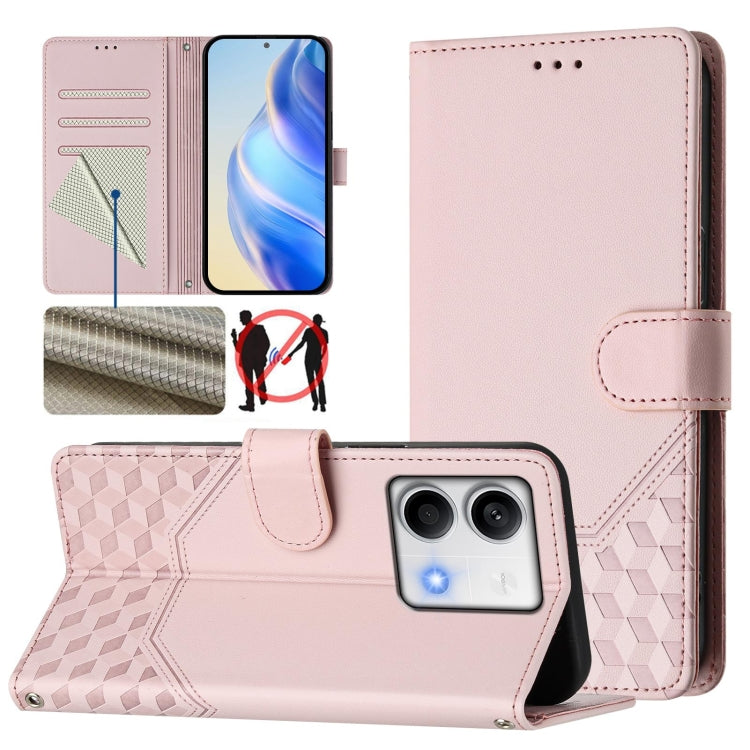 Honeycomb Embossing RFID Leather Phone Case, For Redmi K70 Ultra 5G, For Redmi 13 5G / 4G Global, For Redmi A3 4G Global / A3X 4G, For Redmi Note 13 Pro 4G Global, For Redmi 13C 4G, For Redmi Note 13 4G Global, For Redmi Note 13 Pro 5G Global          ...