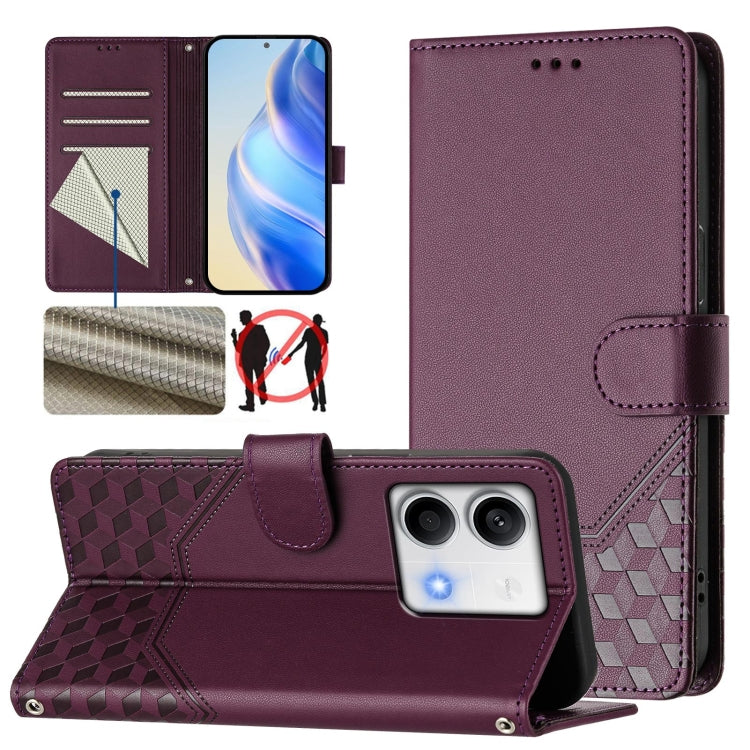 Honeycomb Embossing RFID Leather Phone Case, For Redmi K70 Ultra 5G, For Redmi 13 5G / 4G Global, For Redmi A3 4G Global / A3X 4G, For Redmi Note 13 Pro 4G Global, For Redmi 13C 4G, For Redmi Note 13 4G Global, For Redmi Note 13 Pro 5G Global          ...