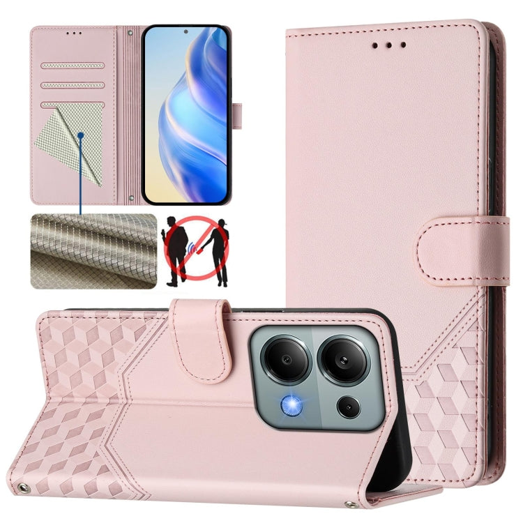 Honeycomb Embossing RFID Leather Phone Case, For Redmi K70 Ultra 5G, For Redmi 13 5G / 4G Global, For Redmi A3 4G Global / A3X 4G, For Redmi Note 13 Pro 4G Global, For Redmi 13C 4G, For Redmi Note 13 4G Global, For Redmi Note 13 Pro 5G Global          ...