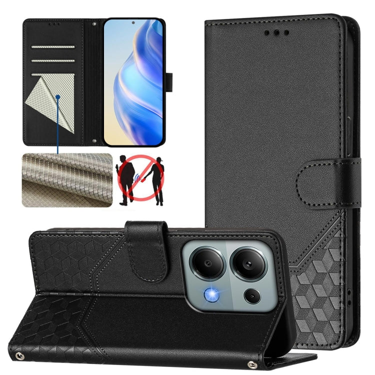 Honeycomb Embossing RFID Leather Phone Case, For Redmi K70 Ultra 5G, For Redmi 13 5G / 4G Global, For Redmi A3 4G Global / A3X 4G, For Redmi Note 13 Pro 4G Global, For Redmi 13C 4G, For Redmi Note 13 4G Global, For Redmi Note 13 Pro 5G Global          ...
