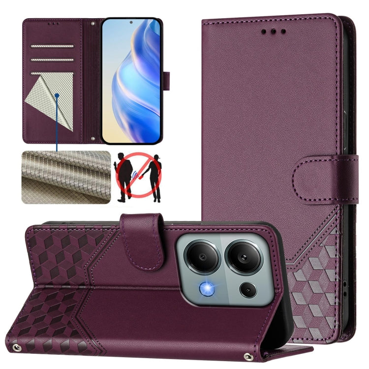 Honeycomb Embossing RFID Leather Phone Case, For Redmi K70 Ultra 5G, For Redmi 13 5G / 4G Global, For Redmi A3 4G Global / A3X 4G, For Redmi Note 13 Pro 4G Global, For Redmi 13C 4G, For Redmi Note 13 4G Global, For Redmi Note 13 Pro 5G Global          ...