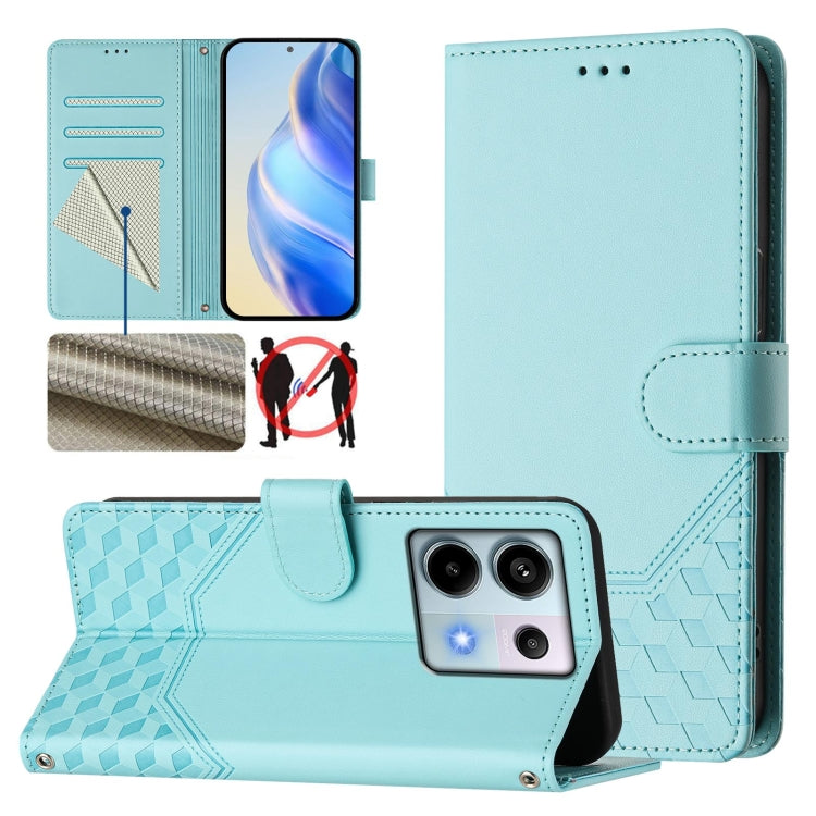 Honeycomb Embossing RFID Leather Phone Case, For Redmi K70 Ultra 5G, For Redmi 13 5G / 4G Global, For Redmi A3 4G Global / A3X 4G, For Redmi Note 13 Pro 4G Global, For Redmi 13C 4G, For Redmi Note 13 4G Global, For Redmi Note 13 Pro 5G Global          ...
