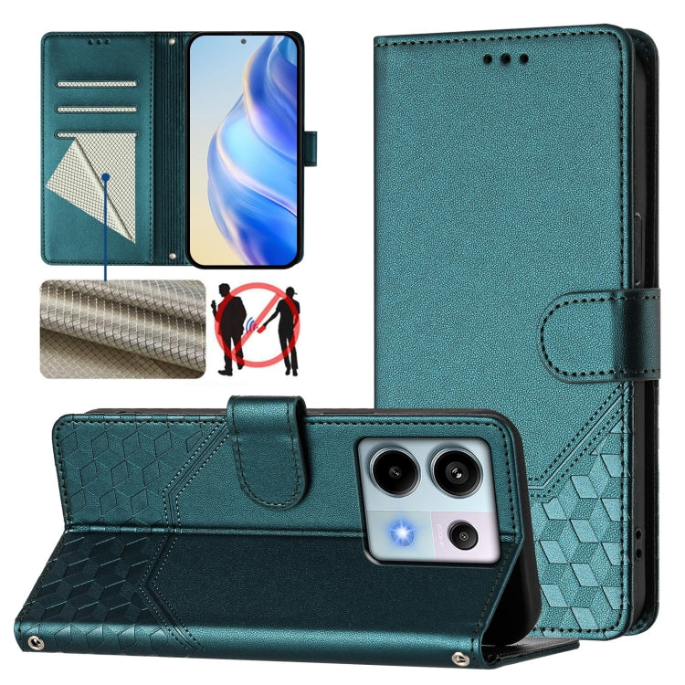 Honeycomb Embossing RFID Leather Phone Case, For Redmi K70 Ultra 5G, For Redmi 13 5G / 4G Global, For Redmi A3 4G Global / A3X 4G, For Redmi Note 13 Pro 4G Global, For Redmi 13C 4G, For Redmi Note 13 4G Global, For Redmi Note 13 Pro 5G Global          ...