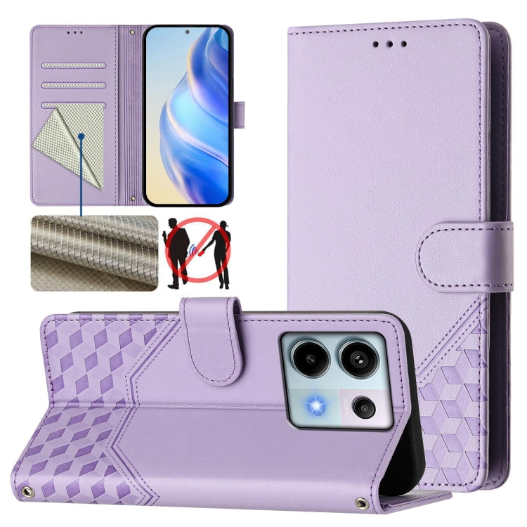 Honeycomb Embossing RFID Leather Phone Case, For Redmi K70 Ultra 5G, For Redmi 13 5G / 4G Global, For Redmi A3 4G Global / A3X 4G, For Redmi Note 13 Pro 4G Global, For Redmi 13C 4G, For Redmi Note 13 4G Global, For Redmi Note 13 Pro 5G Global          ...