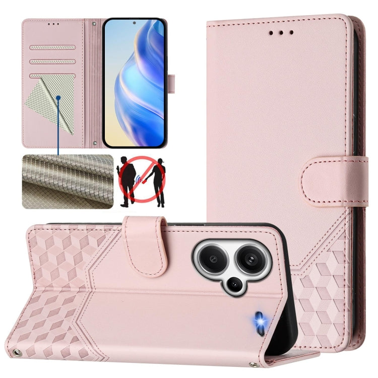 Honeycomb Embossing RFID Leather Phone Case, For Redmi Note 13 Pro+ 5G Global, For Redmi K60 Ultra, For Redmi 12 5G / 4G Global / Note 12R, For Redmi K60 / K60 Pro, For Redmi Note 11 4G / 11S 4G / 12S Global, For Redmi A1+ / A2+                        ...