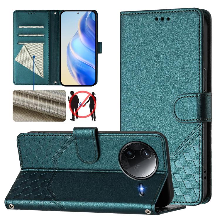 Honeycomb Embossing RFID Leather Phone Case, For Xiaomi Poco M7 4G 169mm, For Redmi 15 5G / 4G EU 171mm, For Redmi Note 14 4G 164.84mm EU Version, For Redmi K80 5G / K80 Pro 5G, For Redmi Note 14 Pro 4G, For Redmi Note 14 4G 163.25mm, For Redmi Note 14...