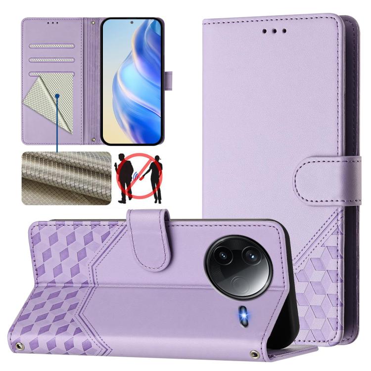 Honeycomb Embossing RFID Leather Phone Case, For Xiaomi Poco M7 4G 169mm, For Redmi 15 5G / 4G EU 171mm, For Redmi Note 14 4G 164.84mm EU Version, For Redmi K80 5G / K80 Pro 5G, For Redmi Note 14 Pro 4G, For Redmi Note 14 4G 163.25mm, For Redmi Note 14...