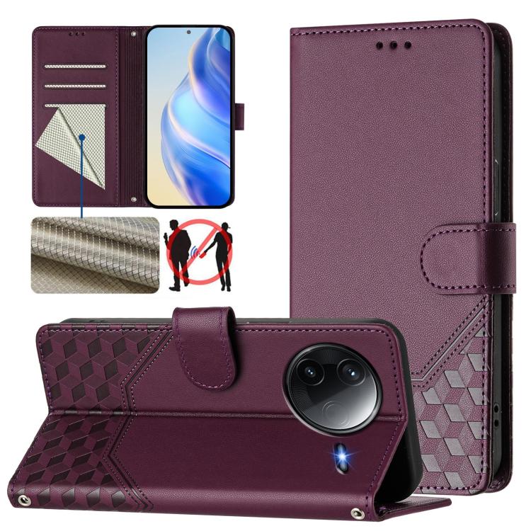 Honeycomb Embossing RFID Leather Phone Case, For Xiaomi Poco M7 4G 169mm, For Redmi 15 5G / 4G EU 171mm, For Redmi Note 14 4G 164.84mm EU Version, For Redmi K80 5G / K80 Pro 5G, For Redmi Note 14 Pro 4G, For Redmi Note 14 4G 163.25mm, For Redmi Note 14...