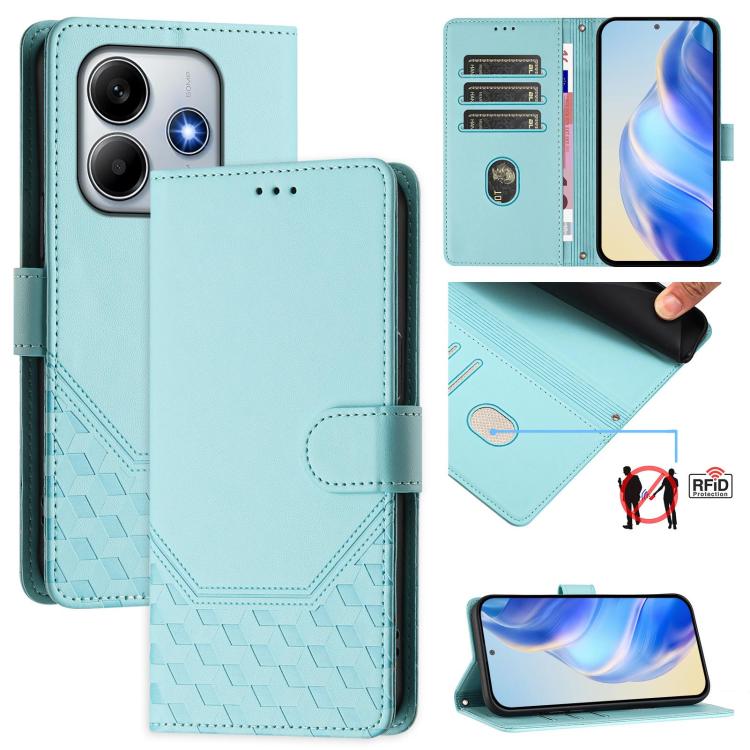 Honeycomb Embossing RFID Leather Phone Case, For Xiaomi Poco M7 4G 169mm, For Redmi 15 5G / 4G EU 171mm, For Redmi Note 14 4G 164.84mm EU Version, For Redmi K80 5G / K80 Pro 5G, For Redmi Note 14 Pro 4G, For Redmi Note 14 4G 163.25mm, For Redmi Note 14...
