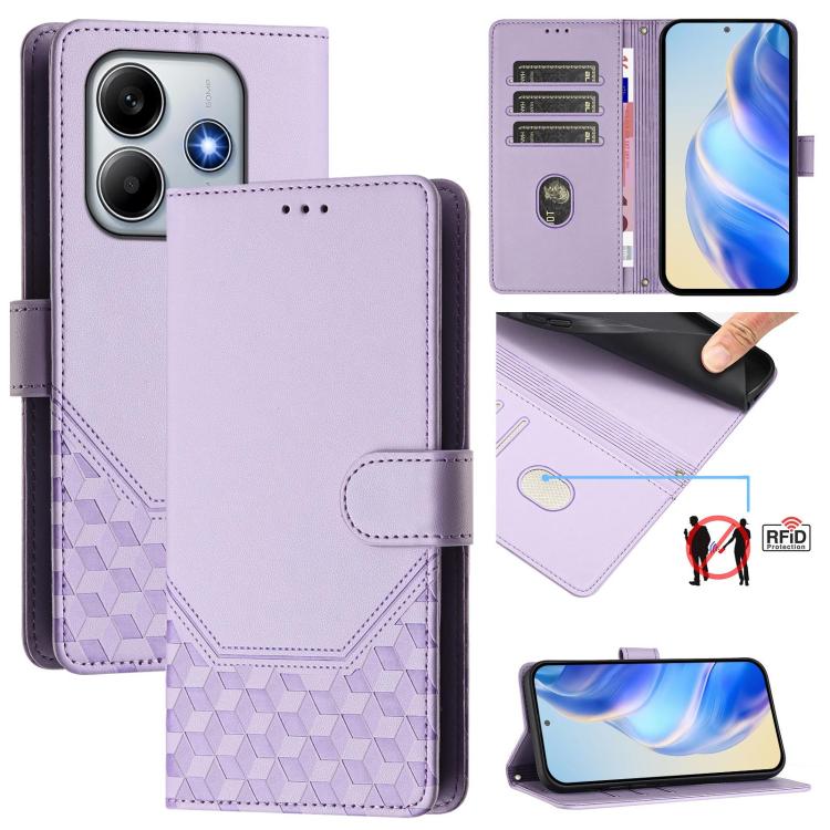 Honeycomb Embossing RFID Leather Phone Case, For Xiaomi Poco M7 4G 169mm, For Redmi 15 5G / 4G EU 171mm, For Redmi Note 14 4G 164.84mm EU Version, For Redmi K80 5G / K80 Pro 5G, For Redmi Note 14 Pro 4G, For Redmi Note 14 4G 163.25mm, For Redmi Note 14...