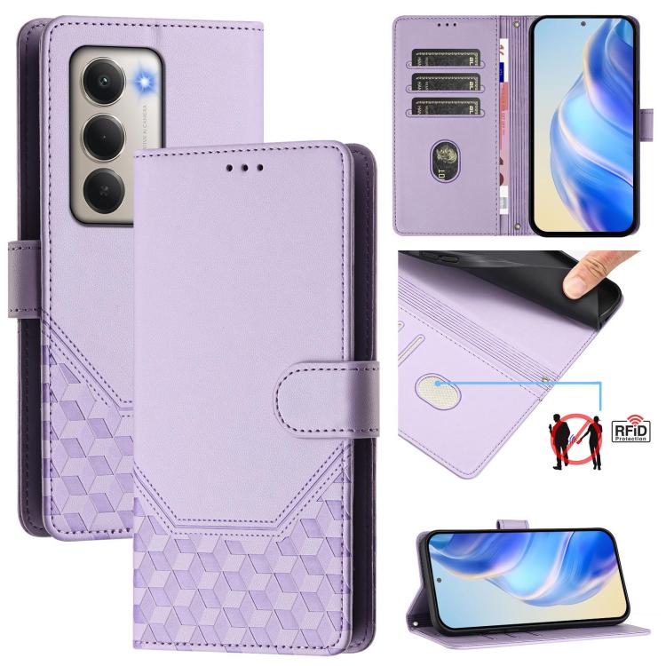 Honeycomb Embossing RFID Leather Phone Case, For Xiaomi Poco M7 4G 169mm, For Redmi 15 5G / 4G EU 171mm, For Redmi Note 14 4G 164.84mm EU Version, For Redmi K80 5G / K80 Pro 5G, For Redmi Note 14 Pro 4G, For Redmi Note 14 4G 163.25mm, For Redmi Note 14...