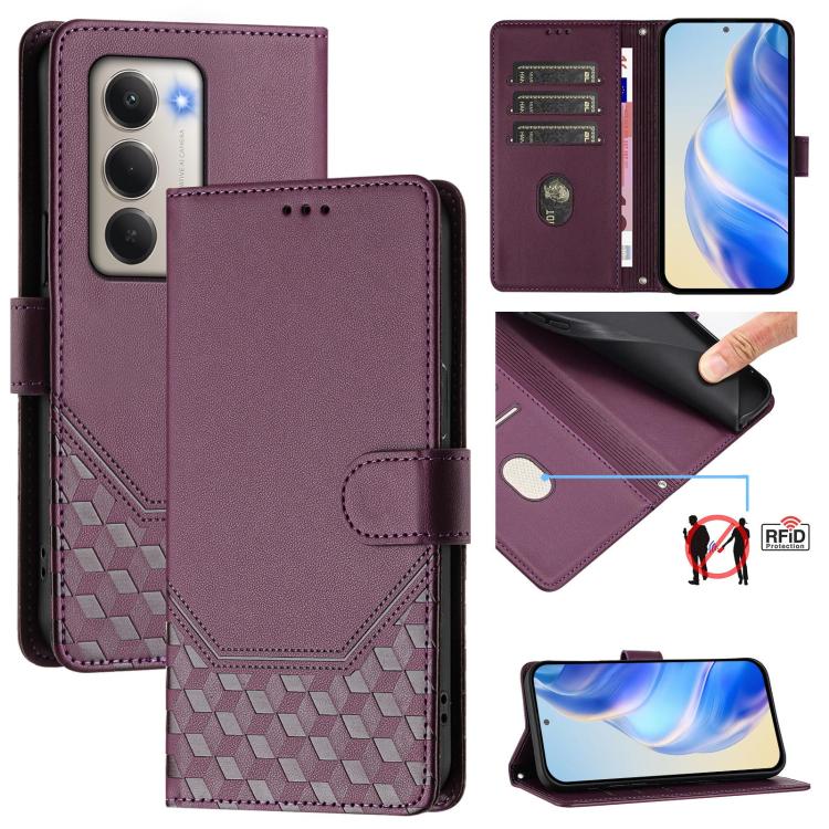 Honeycomb Embossing RFID Leather Phone Case, For Xiaomi Poco M7 4G 169mm, For Redmi 15 5G / 4G EU 171mm, For Redmi Note 14 4G 164.84mm EU Version, For Redmi K80 5G / K80 Pro 5G, For Redmi Note 14 Pro 4G, For Redmi Note 14 4G 163.25mm, For Redmi Note 14...