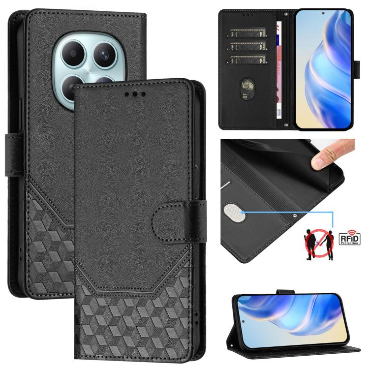 Honeycomb Embossing RFID Leather Phone Case, For Redmi A7 / A5 4G 171mm / Poco C71, For Redmi K90 Max 5G, For Redmi A7 Pro 171mm / Poco C85x 5G / C81, For Redmi 15a 5G, For Redmi Turbo 5 Max / Poco X8 Pro Max, For Redmi Turbo 5 5G Global / Poco X8 Pro ...