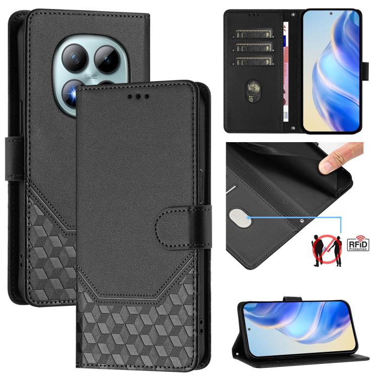 Honeycomb Embossing RFID Leather Phone Case, For Redmi A7 / A5 4G 171mm / Poco C71, For Redmi K90 Max 5G, For Redmi A7 Pro 171mm / Poco C85x 5G / C81, For Redmi 15a 5G, For Redmi Turbo 5 Max / Poco X8 Pro Max, For Redmi Turbo 5 5G Global / Poco X8 Pro ...