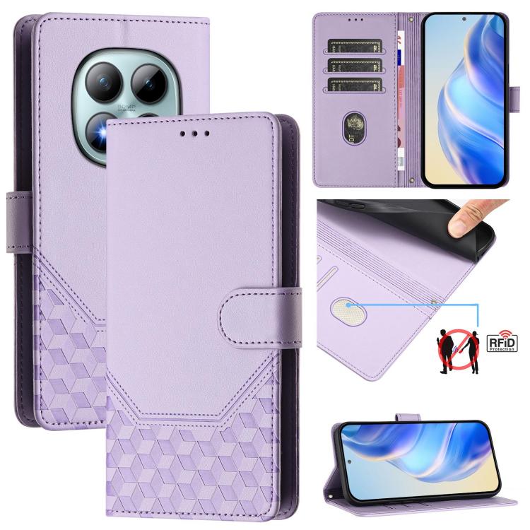 Honeycomb Embossing RFID Leather Phone Case, For Redmi A7 / A5 4G 171mm / Poco C71, For Redmi K90 Max 5G, For Redmi A7 Pro 171mm / Poco C85x 5G / C81, For Redmi 15a 5G, For Redmi Turbo 5 Max / Poco X8 Pro Max, For Redmi Turbo 5 5G Global / Poco X8 Pro ...