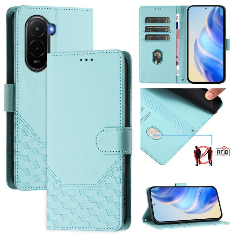 Honeycomb Embossing RFID Leather Phone Case, For Xiaomi Poco M7 4G 169mm, For Redmi 15 5G / 4G EU 171mm, For Redmi Note 14 4G 164.84mm EU Version, For Redmi K80 5G / K80 Pro 5G, For Redmi Note 14 Pro 4G, For Redmi Note 14 4G 163.25mm, For Redmi Note 14...