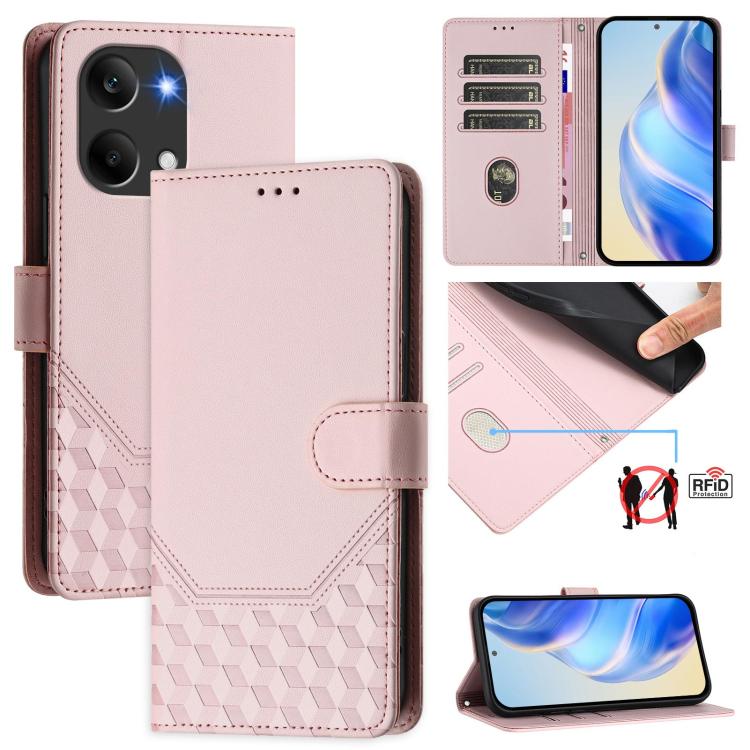 Honeycomb Embossing RFID Leather Phone Case, For Redmi A7 / A5 4G 171mm / Poco C71, For Redmi K90 Max 5G, For Redmi A7 Pro 171mm / Poco C85x 5G / C81, For Redmi 15a 5G, For Redmi Turbo 5 Max / Poco X8 Pro Max, For Redmi Turbo 5 5G Global / Poco X8 Pro ...