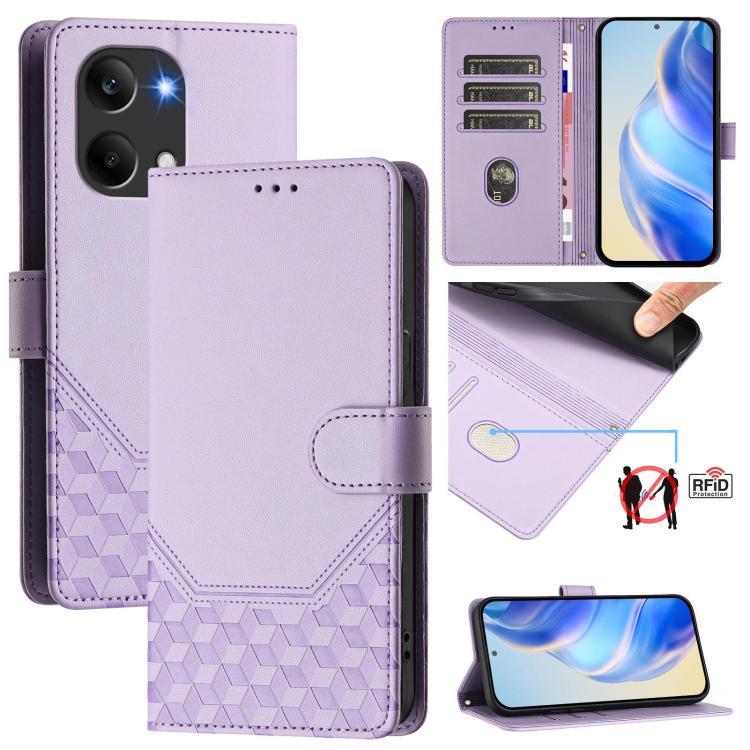 Honeycomb Embossing RFID Leather Phone Case, For Redmi A7 / A5 4G 171mm / Poco C71, For Redmi K90 Max 5G, For Redmi A7 Pro 171mm / Poco C85x 5G / C81, For Redmi 15a 5G, For Redmi Turbo 5 Max / Poco X8 Pro Max, For Redmi Turbo 5 5G Global / Poco X8 Pro ...